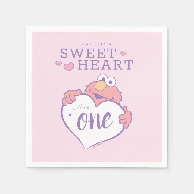 Servilleta De Papel Cumpleaños Elmo Sweetheart (Anverso)