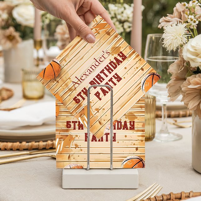 Servilleta De Papel Cumpleaños en Cancha de Baloncesto Retro (Subido por el creador)