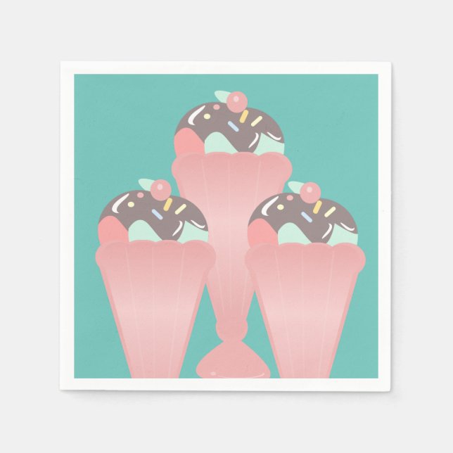 Servilleta De Papel Cumpleaños en Sundae Cup Diner (Anverso)