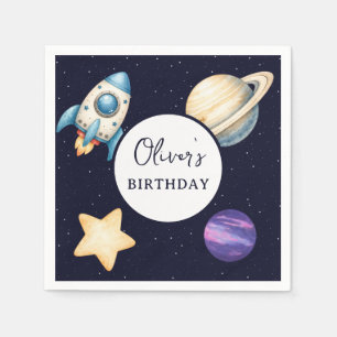 Servilleta De Papel Cumpleaños Espacial para Niños
