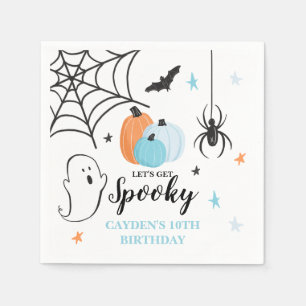 Servilleta De Papel Cumpleaños espeluznante de Halloween Calabazas Azu