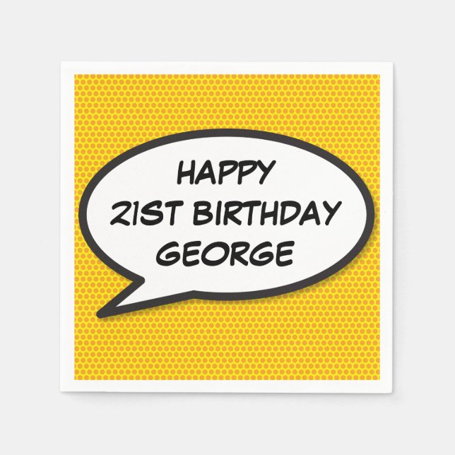 Servilleta De Papel Cumpleaños feliz Burbuja de discurso Divertido Lib (Anverso)