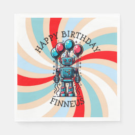 Servilleta De Papel Cumpleaños feliz de Robot Themed Boy