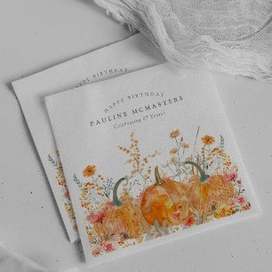 Servilleta De Papel Cumpleaños Feliz Número 85 Calabaza Flor Silvestre
