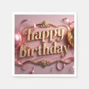 Servilleta De Papel Cumpleaños femenino lujoso elegante extravagante