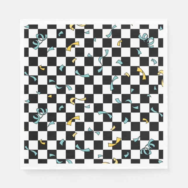 Servilleta De Papel Cumpleaños Fiesta de Retro (Anverso)