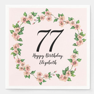 Servilleta De Papel Cumpleaños floral 77 Precioso rosa rubor