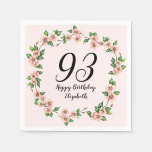 Servilleta De Papel Cumpleaños floral 93 precioso rosa rubor