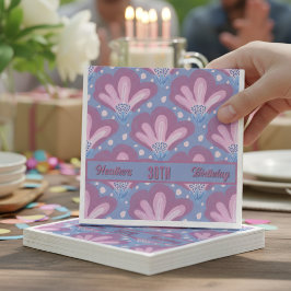 Servilleta De Papel Cumpleaños floral acuarela rosa azul personalizado