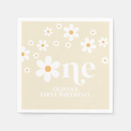 Servilleta De Papel Cumpleaños floral de Daisy 1 año