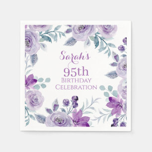 Servilleta De Papel Cumpleaños floral elegante acuarela