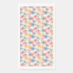 Servilleta De Papel Cumpleaños Floral Sin Costuras En Rosa, Amarillo y