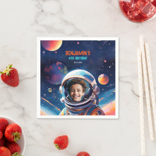 Servilleta De Papel Cumpleaños Foto Astronauta Espacio Profundo Planet