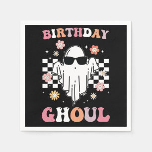 Servilleta De Papel Cumpleaños Ghoul Ghost Halloween Groovy Retro