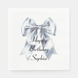 Servilleta De Papel Cumpleaños Glam Silver Bow