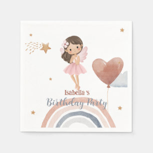 Servilleta De Papel Cumpleaños Globo niñas afro ángel pequeño lindo