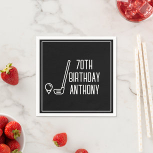 Servilleta De Papel Cumpleaños Golfer Funny 70th happy Dad Par