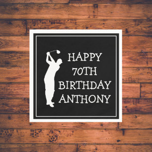 Servilleta De Papel Cumpleaños Golfer Funny 70th happy Dad Par