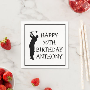 Servilleta De Papel Cumpleaños Golfer Funny 70th happy Dad Par