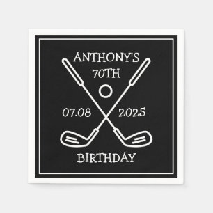 Servilleta De Papel Cumpleaños Golfer Funny 70th happy Dad Par