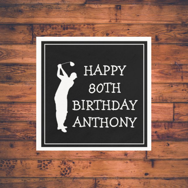 Servilleta De Papel Cumpleaños Golfer Funny 80th happy Dad Par (Subido por el creador)