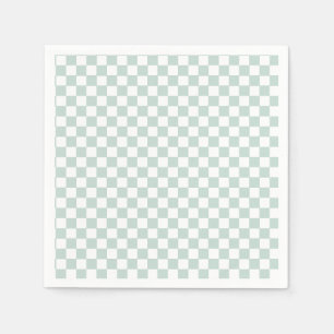 Servilleta De Papel Cumpleaños Green Retro Checker