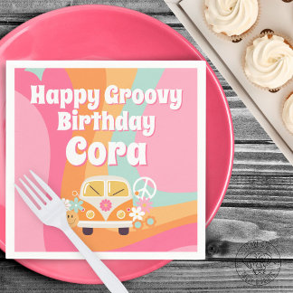 Servilleta De Papel Cumpleaños Groovy Rosa