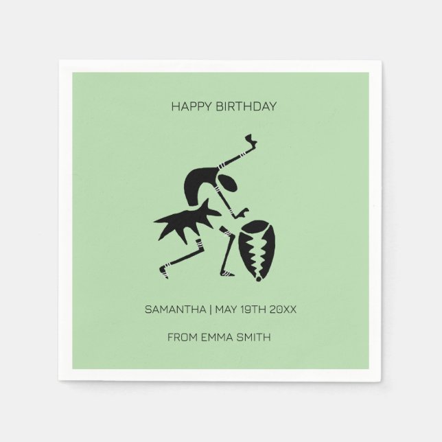 Servilleta De Papel Cumpleaños, impresionante bailarina de la celebrac (Anverso)