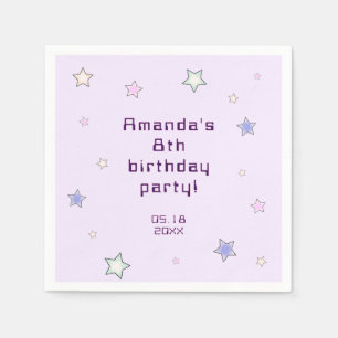 Servilleta De Papel Cumpleaños infantil Rosa Claro Estrellas Pastel Re