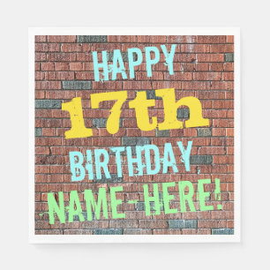 Servilleta De Papel Cumpleaños inspirado pintada de la pared de