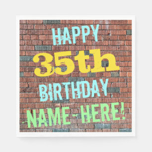 Servilleta De Papel Cumpleaños inspirado pintada de la pared de