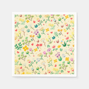 Servilleta De Papel Cumpleaños Jardín de Amor Flores de Primavera y Co