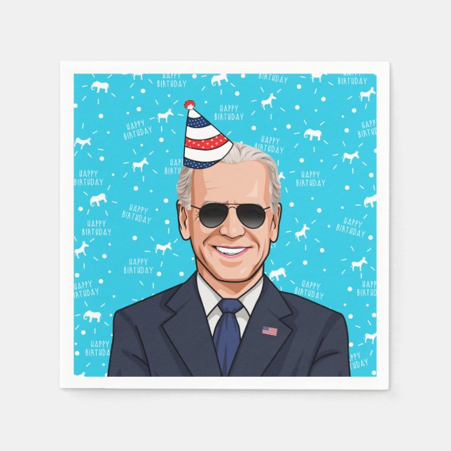 Servilleta De Papel Cumpleaños Joe Biden (Anverso)