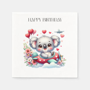 Servilleta De Papel Cumpleaños Koala Piloto