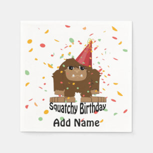 Servilleta De Papel Cumpleaños lindo Bigfoot de Squatchy