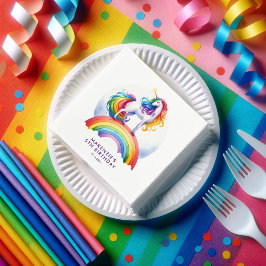Servilleta De Papel Cumpleaños mágico de Rainbow Unicorn