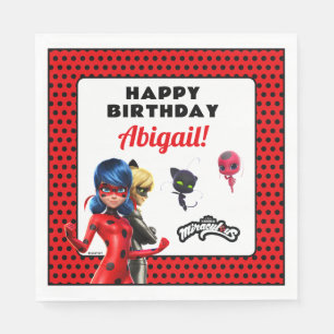 Servilleta De Papel Cumpleaños milagroso de Ladybug y Cat Noir
