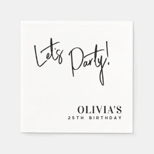 Servilleta De Papel Cumpleaños Minimalista ¡Vamos a la Fiesta