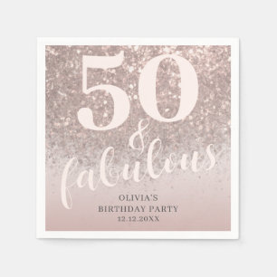 Servilleta De Papel Cumpleaños moderno de 50 años y fabuloso con brill