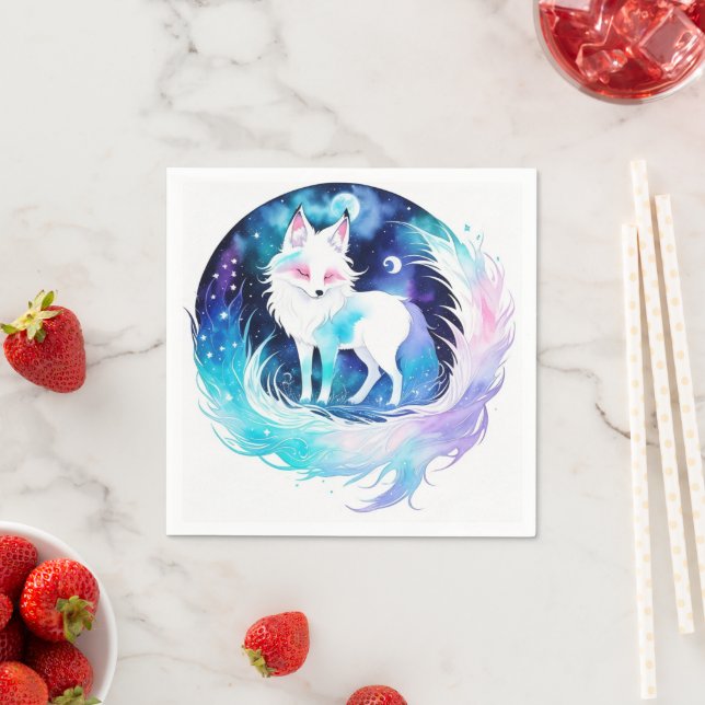 Servilleta De Papel Cumpleaños moderno de Fox Woodland (In situ)