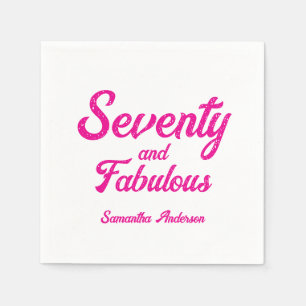 Servilleta De Papel Cumpleaños moderno de setenta y fabuloso rosa