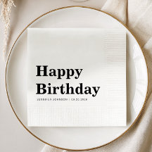 Cumpleaños Moderno en Blanco y Negro