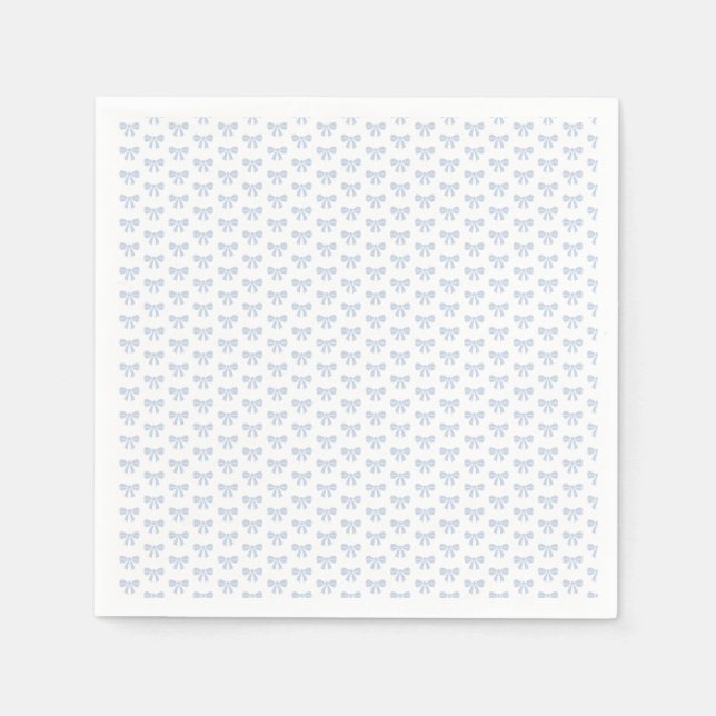 Servilleta De Papel Cumpleaños Niño Baby Shower Little Blue Bow  (Anverso)