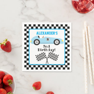 Servilleta De Papel Cumpleaños Niño Carreras Azules Dos Carreras Rápid