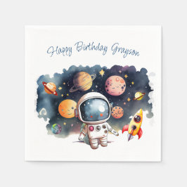 Servilleta De Papel Cumpleaños Niño Planetas Espacio Exterior