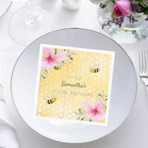 Servilleta De Papel Cumpleaños número 100 abejas abejorros panal amari