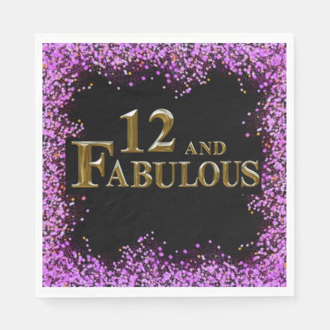 Servilleta De Papel Cumpleaños número 12  (Anverso)