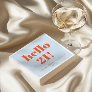 Servilleta De Papel Cumpleaños número 21 atrevido brillante moderno re