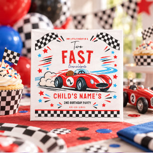 Servilleta De Papel Cumpleaños número 2 de Dos Coches de Carreras Vint