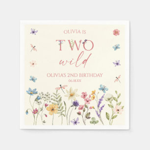 Servilleta De Papel Cumpleaños número 2 de Two Wild Wildflower Wild Fl